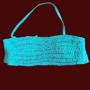 Vintage Be Creative Ruffled Bandeau Bikini Top Size Medium